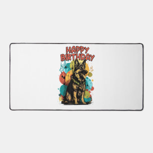 Hund Happy Birthday Party Shep Clot Schreibtischunterlage