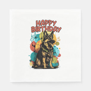Hund Happy Birthday Party Shep Clot Serviette
