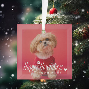 Hund Happy Howlidays Pet Holiday Foto Ornament Aus Glas