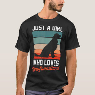 Hund Haustier Retro Nur Ein Mädchen Das Neufundlän T-Shirt