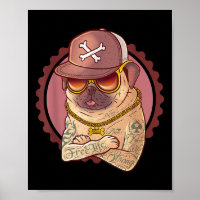 Hund, Haustier, Tattoo, Rap _ Mops, Rapper T-Shirt