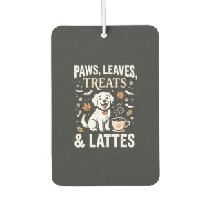 Hund Herbst Latte Halloween Autolufterfrischer