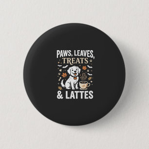 Hund Herbst Latte Halloween Button