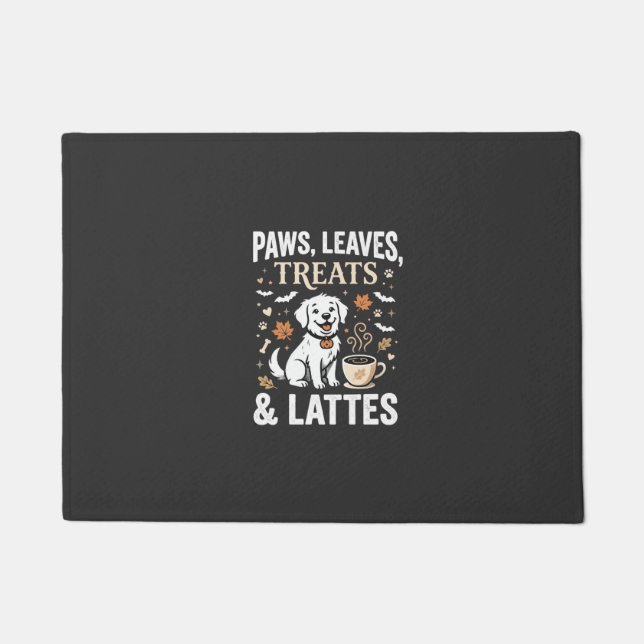 Hund Herbst Latte Halloween Fußmatte (Vorderseite)