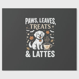 Hund Herbst Latte Halloween Geschenkpapier
