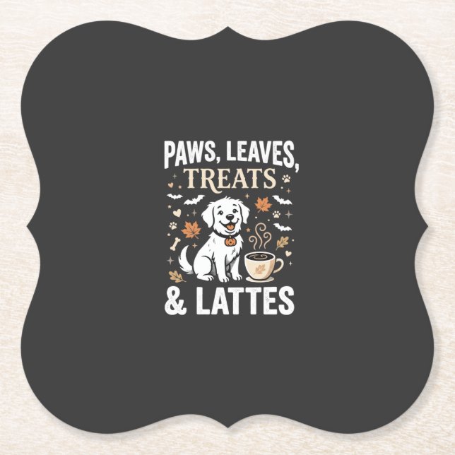 Hund Herbst Latte Halloween Untersetzer (Vorderseite)