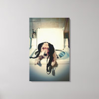 Hund hilft beim Waschen