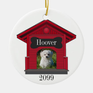 Hund Hochladen Foto Dog House w Knochen Weihnachte Keramik Ornament