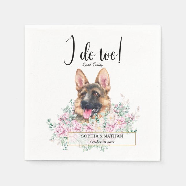 Hund Hochzeitcocktail Napkins Serviette (Vorderseite)