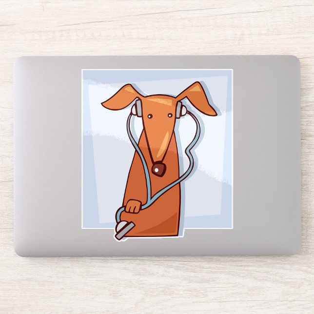 Hund Hört auf Musik Funny Kopfhörer Pup Aufkleber (Von Creator hochgeladen)