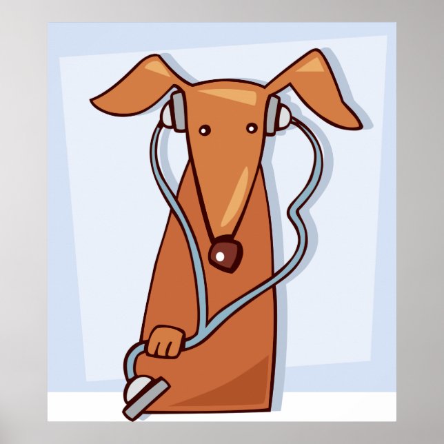 Hund Hört auf Musik Funny Kopfhörer Pup Poster (Vorne)