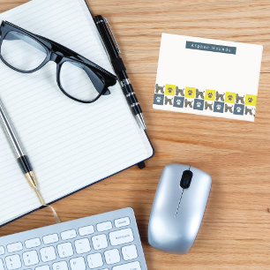 Hund-Hund aus Afghanistan und Paw Gelb & Blau Grid Post-it Klebezettel