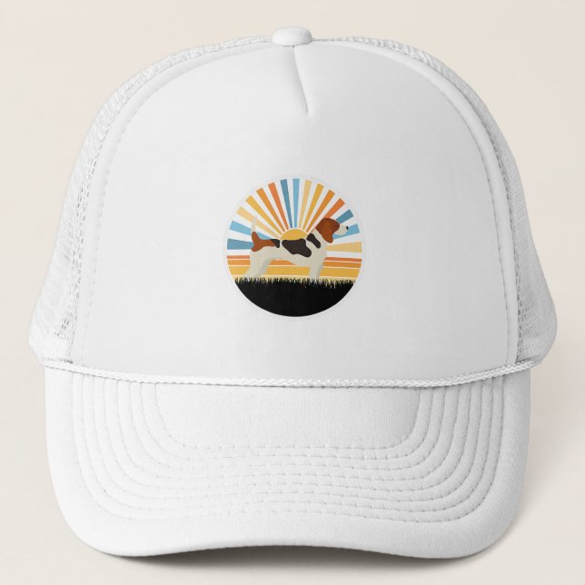 Hund/Hund Mama Hund Vater/Sonnenuntergang Beagle Truckerkappe (Vorderseite)