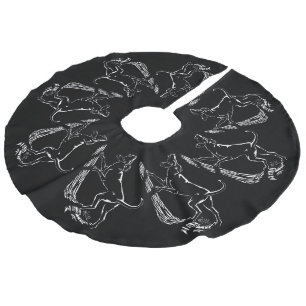 Hund Hund Weihnachtsbaum Rock Dog Tree Skirts Leinenimitat Weihnachtsbaumdecke