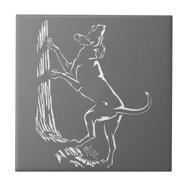 Hund Hunde Keramik Tile Jägerdekor Fliese (Vorderseite)