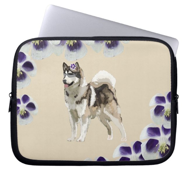 Hund, Husky Hund Art Neopren Laptop Schläfchen 10" Laptopschutzhülle (Vorderseite)