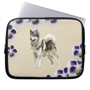Hund, Husky-Hund  Kunst Neopren-Laptop-Hülle 10" Laptopschutzhülle