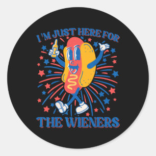 Hund ich bin nur hier für die Dackeln 4. Juli 2009 Runder Aufkleber