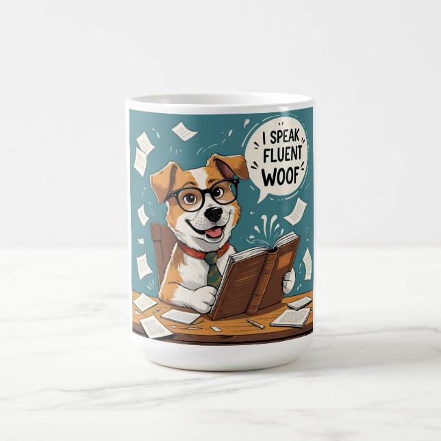 Hund ich spreche fließend Holz - Haustiere Eltern Kaffeetasse (Mittel)