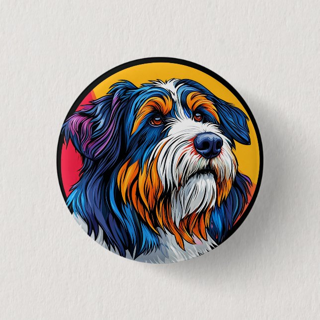 Hund illustriert lebendige Kreativität Button (Vorderseite)