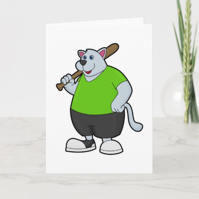 Hund im Baseball mit Baseballschläger Karte (Vorderseite)