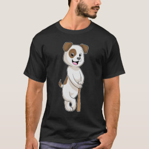 Hund im Baseball mit Baseballschläger T-Shirt