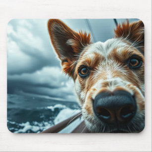 Hund im Bett eines Wohnmobils Mousepad