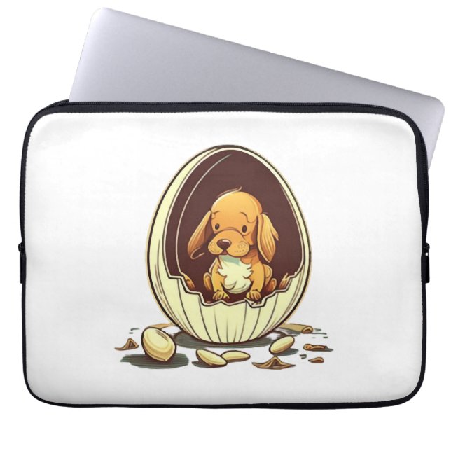 Hund im Ei. Laptopschutzhülle (Vorderseite)