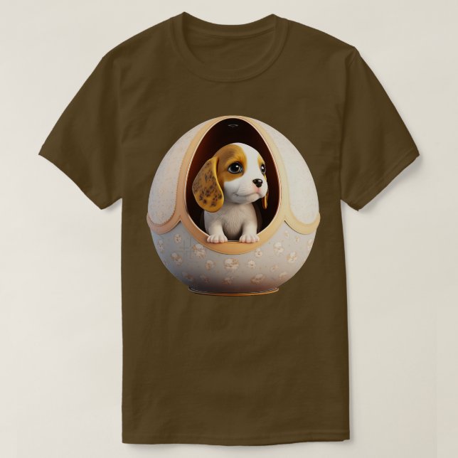 Hund im Ei Nr. 4 T-Shirt (Design vorne)