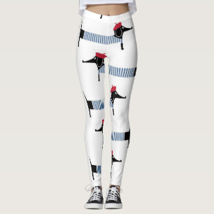 Hund im französischen Stil, Cartoon-Muster. Leggings
