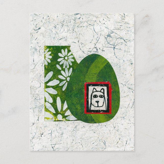 Hund im Garten Postkarte (Vorderseite)