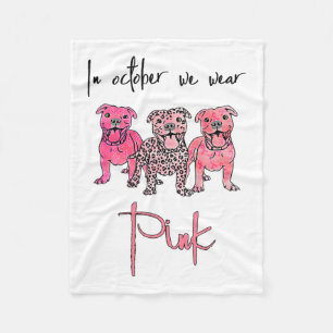 Hund im Oktober tragen wir rosa Ribbon Brustkrebs Fleecedecke