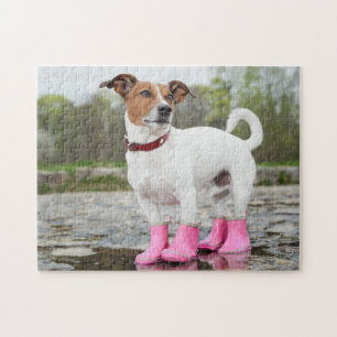 Hund im Regen Puzzle
