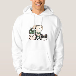 Hund im Rollstuhl mit fröhlichen Katzenfreunden Hoodie
