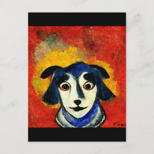 Hund im Stil von Marc Chagall Postkarte