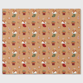 Hund im Strumpf Lebkuchen-Muster Geschenkpapier