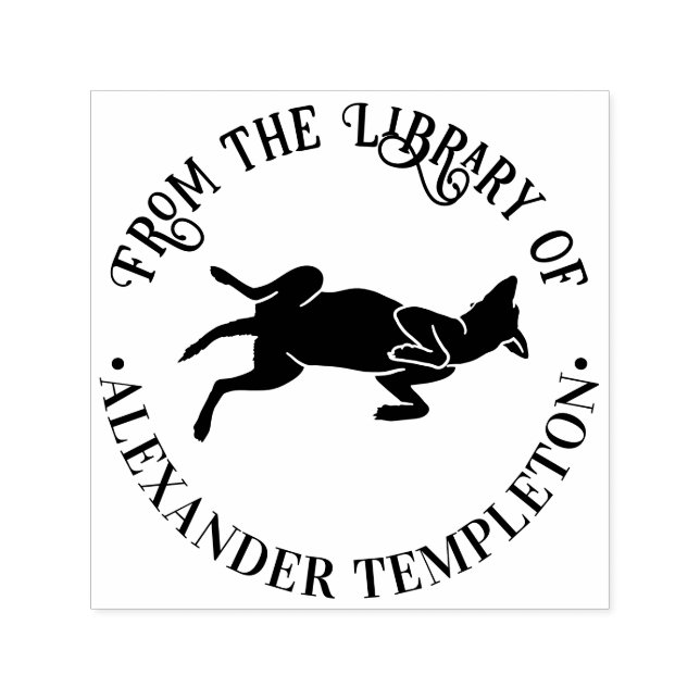 Hund in Bauch Rub Position Library Name Permastempel (Design)