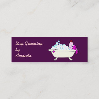 Hund in der Badewanne - HaustierGroomer Mini Visitenkarte