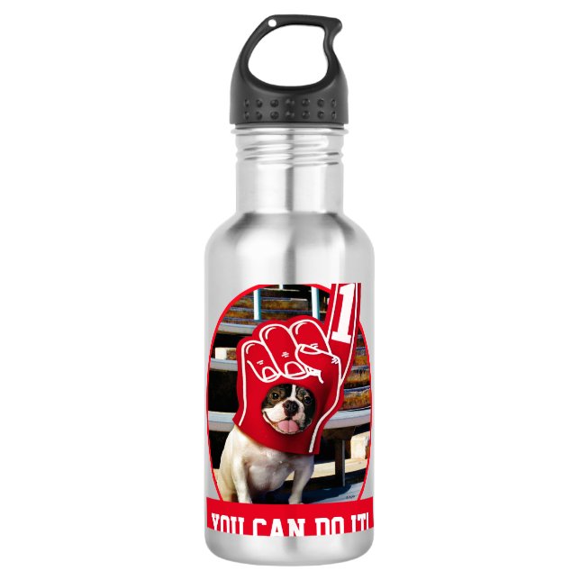 Hund in der SchaumHand Edelstahlflasche (Vorderseite)
