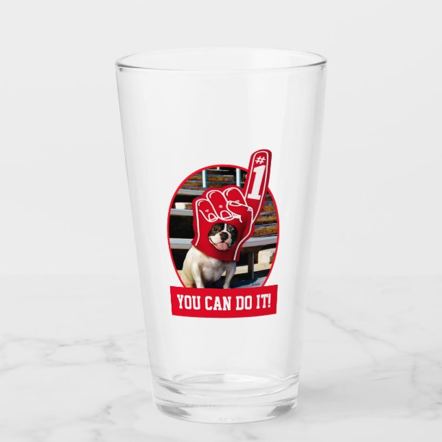 Hund in der SchaumHand Glas (Vorderseite)