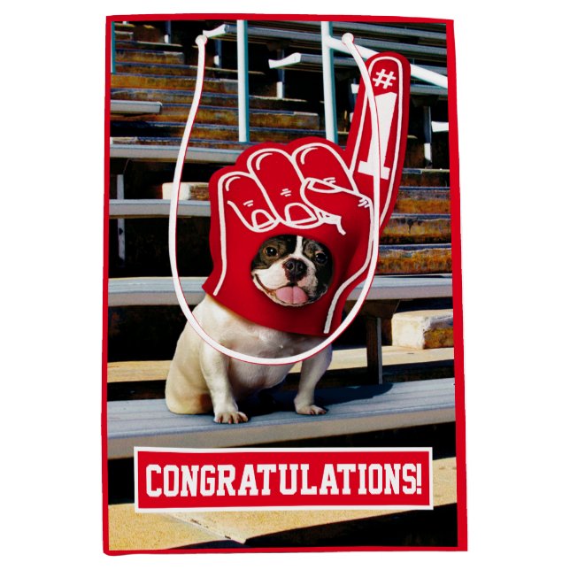 Hund in der SchaumHand Mittlere Geschenktüte (Vorderseite)