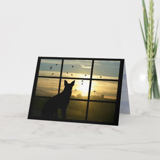 Hund in der Sympathiekarte für Hunde im Fenster Karte (Vorderseite)