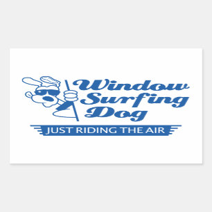 Hund in einem Auto Rechteckiger Aufkleber