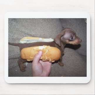 Hund in einem Brötchen Mousepad