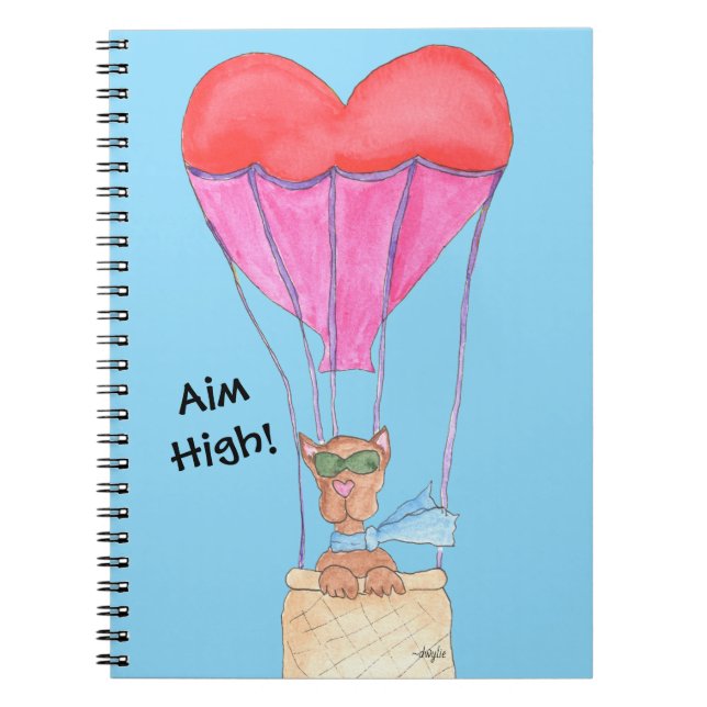 Hund in einem Heißluftballon Notizblock (Vorderseite)