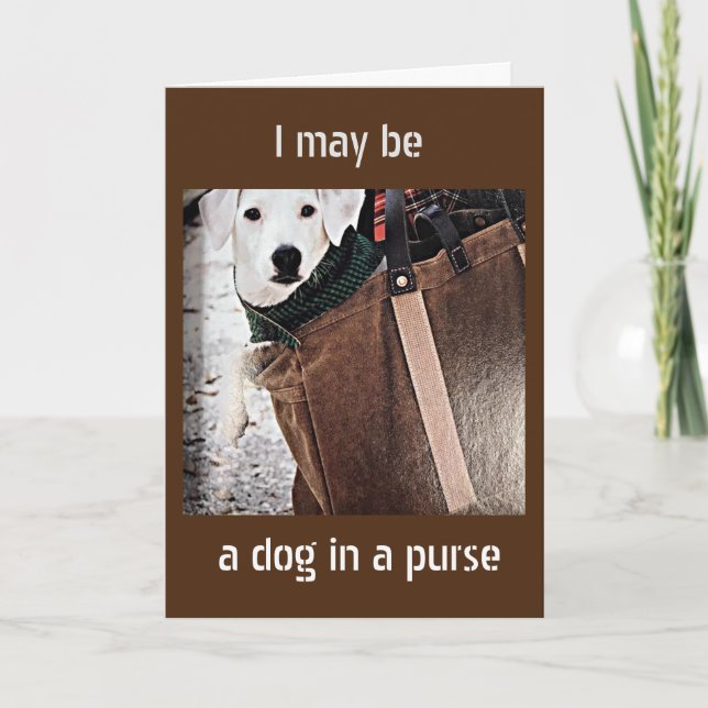 ***HUND IN EINEM PURSE SAGT GLÜCKLICH OSTERSEL*** KARTE (Vorderseite)