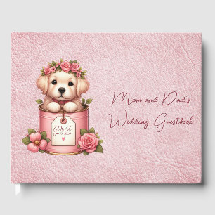 Hund in einer Pagel-Mama und Vaters Hochzeit Gästebuch