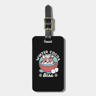 Hund in festlicher Tasse für die Ferien in den Ber Gepäckanhänger