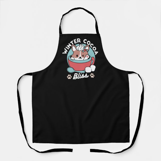 Hund in festlicher Tasse für die Ferien in den Ber Schürze (Vorderseite)