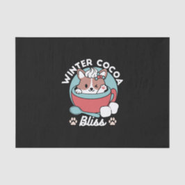 Hund in festlicher Tasse für die Ferien in den Ber Seidenpapier